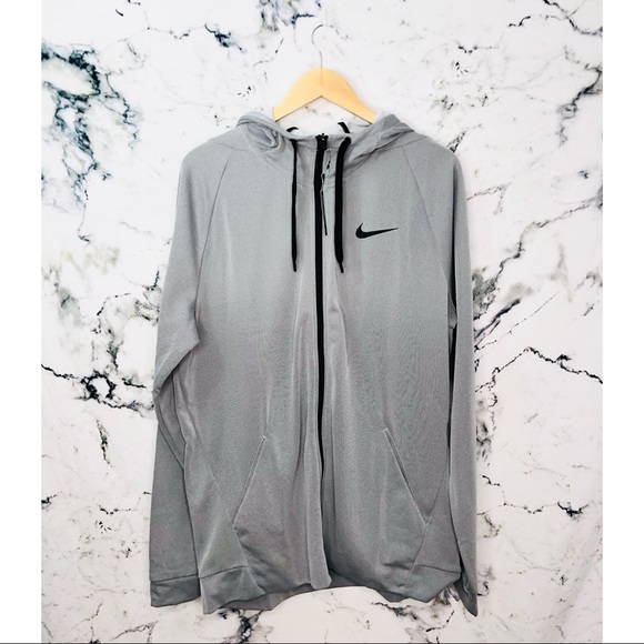 Nike Therma Zip Up Hoodie Grey NEW